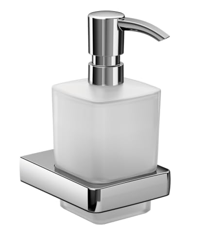 Emco Trend 22100101 Soap Dispenser for Liquid Soaps, Satin Glass, Capacity 155 ml, Bathroom Accessories, Wall Mounted,