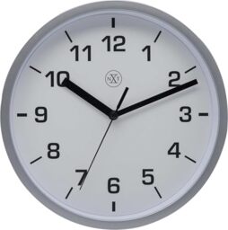 N*XT Easy Small Wall Clocks, Metal, Plastic, Silver, Diameter 20 cm