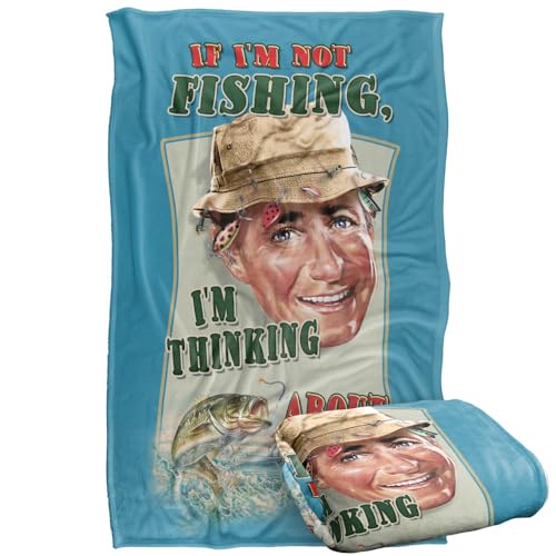 Jq Licensing - Jw-Jp Thinking About Fishing Silky Touch Super Soft Throw Blanket 91 x 147 Cm