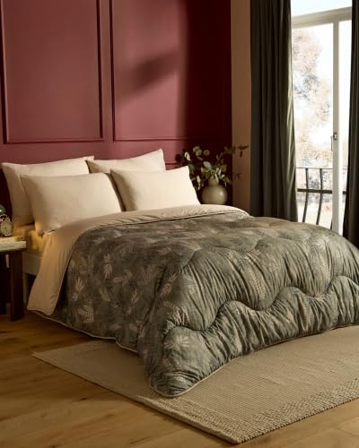 Night Lark Coverless Duvet - Scandi Sprigs, Single - Advanced Smartfil?? Fibre, Machine Washable, Hypoallergenic, Design, Coverless Duvet Single Bed Size & Pillowcase Set