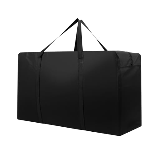 Cozary 150L Storage Bag, 600D Oxford Garden Cushion Bag with Handle, for Bedding Mattresses Blankets Quilts and Pillows, 85 x 55 x 33 cm, Black