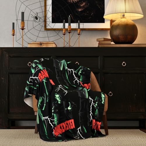 "Franco Collectibles Universal Monsters Frankenstein Halloween Horror Throw Blanket, Super Soft Cozy Plush Bedding, 50"" x 70"", (Officially Licensed Product)"