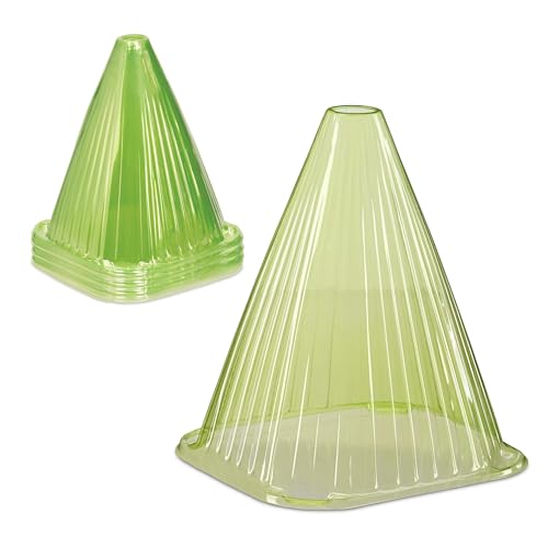 Relaxdays Plant Cloche, Set of 32, Seedling Cover, Snail & Frost Protection, HWD: 22 x 19 x 19 cm, Garden, PVC, Green