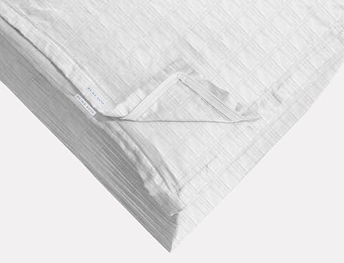 Check Grid Plaid Zipper Fitted Sheet - Includes 1 Fitted Sheet Base & 2 Zip-On Sheets - Upto 16??? in. Deep Pockets Queen Size Zipper Fitted Sheet - Easy to Change, Cotton 600 TC - Grid Plaid White