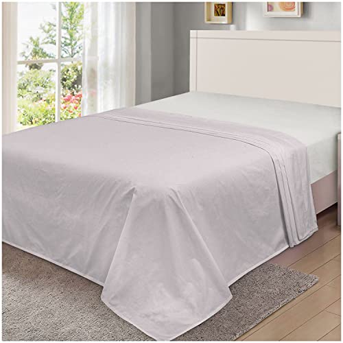GC GAVENO CAVAILIA Luxury Polycotton Fitted, Easy Care Flat Sheets, Soft & Cosy Bedsheet OR Pillowcases, Linen, Grey, Single