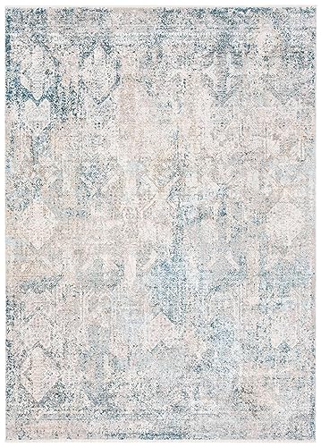 Safavieh Dream Collection Contemporary Area Rugs for Living Room Dining Room Bedroom Short Pile Grey and Blue 3ft x 5ft