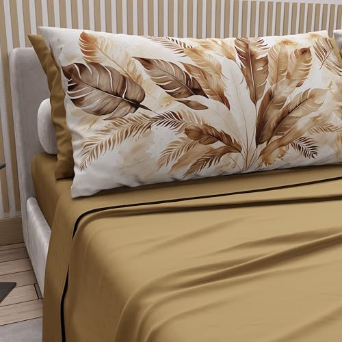 PETTI Artigiani Italiani - Cotton Sheets with Pillowcases in Digital Print, Double Bed Sheet, 100% Made in Italy