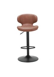 Bo Living Nico Tan Leather Height Adjustable Bar Stool, One Size