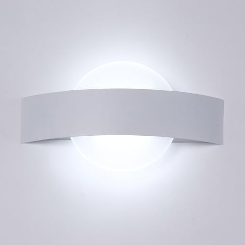 Comely LED Wall Light Indoor 12W 1350LM Modern Acrylic Wall Lamp 6500K Cool White Wall Lighting Fixture for Living Room Bedroom Hallway Corridor Staircase Decorative Home Lighting