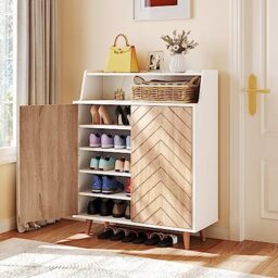 YITAHOME Shoe Cabinet with Doors, 5-Tier Shoe Storage Cabinet