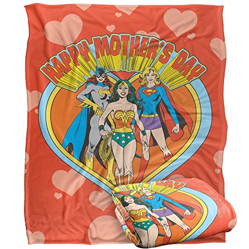 JUSTICE LEAGUE Blanket, 152 x 127 cm Batgirl, Wonder Woman, Supergirl Mother's Day Silky Touch Super Soft Throw Blanket