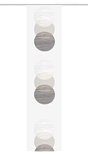 HOME WOHNIDEEN 84826 - OLEG Sliding Curtain, Transparent with Scherli, Stone (Grey-Brown), Size: (145 x 57 cm)