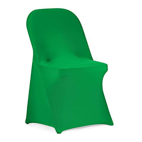 Peomeise Stretch Spandex Folding Chair Cover for Wedding Party Dining Banquet Event (6, Emerald)