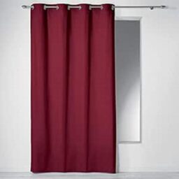 COTON d'intérieur PANAMA Indoor Cotton Curtains, Burgundy, 140 x 240 cm