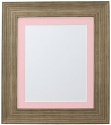 FRAMES BY POST Hygge Picture Photo Frame, Plastic Glass, Bear Creek Brown with Pink Mount, A4 Image Size 9 x 6 Inches