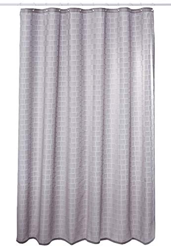 Amazon Basics Polyester-Shower Curtain Bowery, Storm Grey - 183 x 183 cm