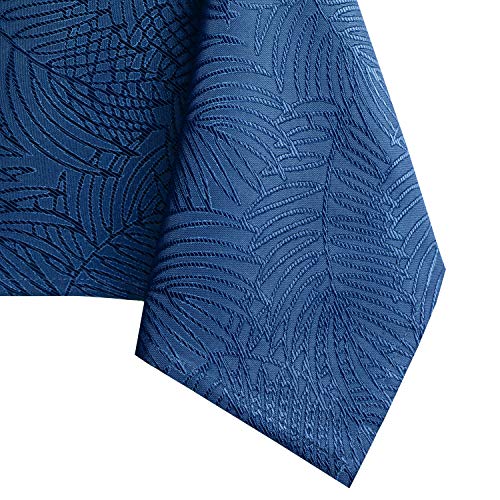 AmeliaHome Tablecloth 40 x 40 cm, Stain Protection, Lotus Effect, Washable, Water Repellent, Dark Blue Ornament, Gaia