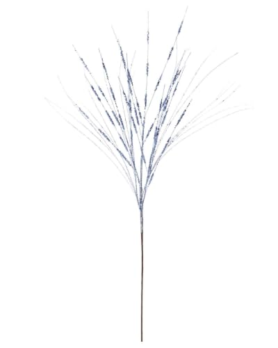 Ice Blue Glitter Wispy Christmas Tree Spray, 100cm Decorative Pick - Ice blue glitter wispy spray, 100cm statement Christmas tree pick for wreaths, garlands and festive arrangements