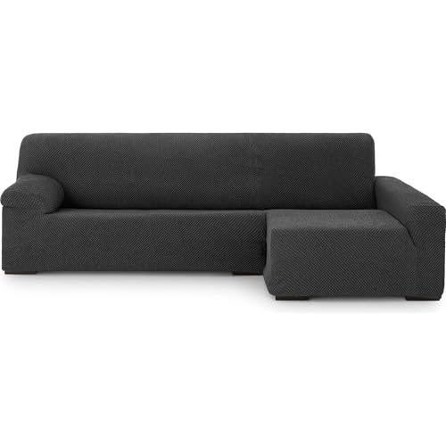 ECOMMERC3 Chaiselong - Universal and Versatile Long Right Arm Sofa Cover - Chaiselong Anthracite Protector Easy to Install for Back, Seat and Arms