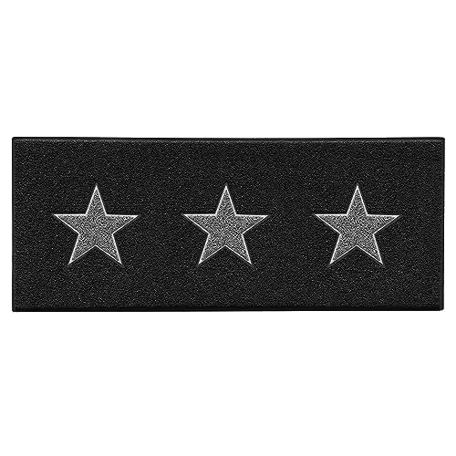 Nicoman Triple Stars Door Mat|Entrance Barrier Dirt-Trapper Floor Mat|Patio Garden Conservatory Doormat|Indoor Outdoor Matt|Black with 3x Grey Stars, Runner 150x60cm/5x2ft