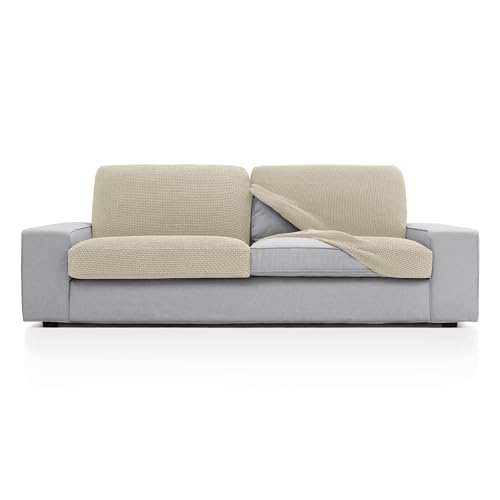 FAVERTI?? Super Elastic Sofa Cushion Cover with Measures Between 50-85 cm by 45-70 cm and 10-20 cm High - Model NOVELE - Seat or Back Cover for Armchair or Sofa Beige