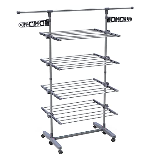 VOUNOT Tier Clothes Airer Drying Rack, Large Clothes Horse with