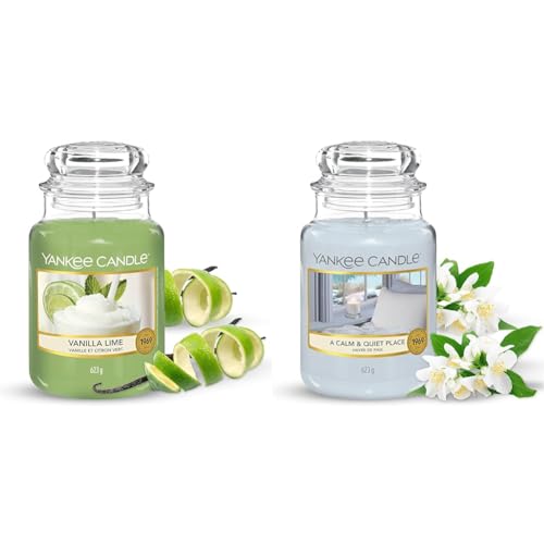 Yankee Candle Scented Candle - Vanilla Lime Large Jar Candle - Long Burning Candles: up to 150 Hours & Scented Candle - A Calm and Quiet Place Large Jar Candle - Long Burning Candles: up to 150 Hours