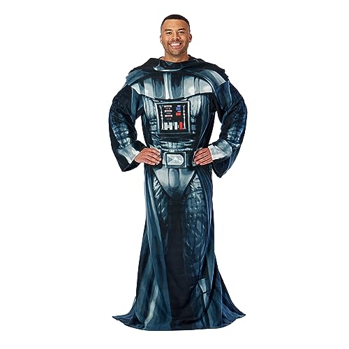 Northwest Star Wars Full Body Player Comfy Throw Blanket with Sleeves, Polyester, Black, Adult (48 x 71 in)