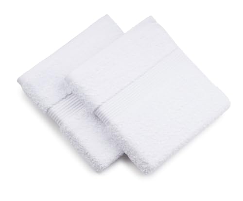 G??zze - Set of 2 New York Hand Towels, Luxuriously Soft and Absorbent, 100% Cotton, 50 x 100 cm - White