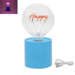 L & P Home & Gifts Lesser & Pavey Text Happy Led Decor Table Lamp