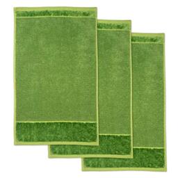 Möve Bamboo Luxe set of 3 guest towels 30 x 50 cm made of 60% cotton / 40% viscose from bamboo cellulose, peridot