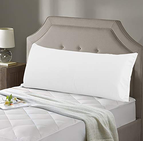 "EVOLIVE New 300TC Thread Count 100% Cotton Body Pillow Cover/Case (White, 21""x54"" Pillow Cover)"