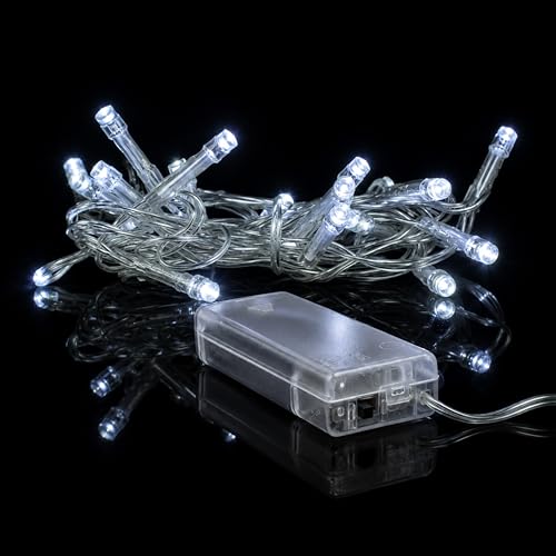 Status Oslo String Lights - Pack of 12 x 20 LED White Light Chain - 1.92 Meter Cable Length (0.4m to First Light) - Indoor Party Lights - OSLO20BW12