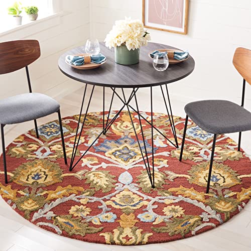 Safavieh Blossum Collection Contemporary Rug for Living Room Dining Room Bedroom Short Pile Multi 4ft x 4ft