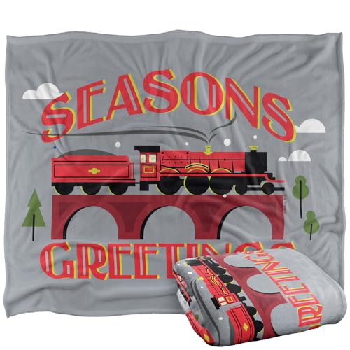 "LOGOVISION Kids Harry Potter Seasons Greetings Christmas Hogwarts Express Silky Touch Super Soft Throw Blanket 50""x60"""