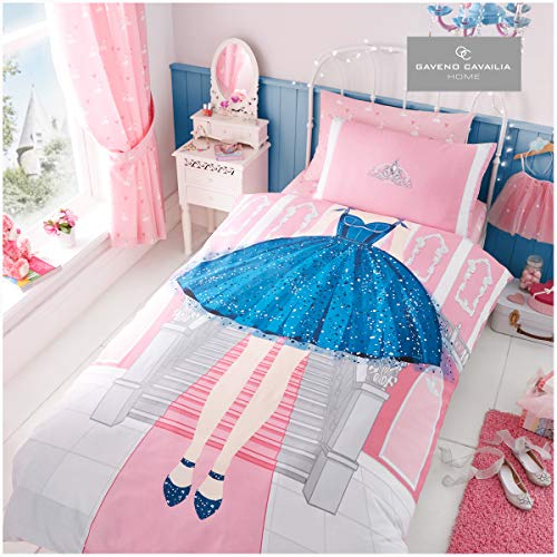 Gaveno Cavailia Kids Panel Duvet Set Princess Single Children Character Bedding 2 Piece Printed Reversible Bedlinen Easy Care Bedset 1 Quilt Cover and 1 Matching Pillow Case