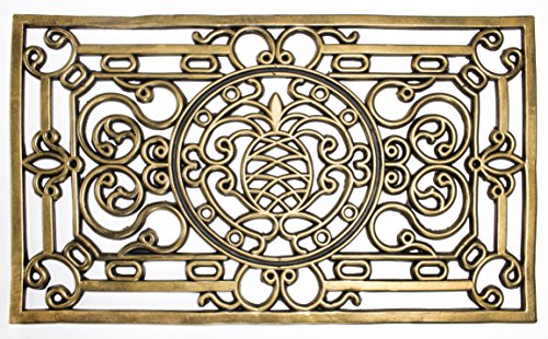 andiamo Nabucco Doormat Easy-Care Non-Slip Rubber Door Mat 45 x 75 cm Square Gold