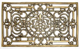 andiamo Nabucco Doormat Easy-Care Non-Slip Rubber Door Mat 45 x 75 cm Square Gold