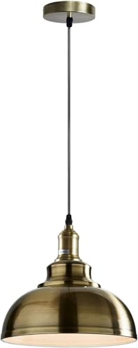 LEDSone Industrial Pendant Light 29cm Curvy Dome Satin Nickel Flush Mount Ceiling Light Adjustable Chandelier Modern Farmhouse Deals for Living Room Bedside Office Stylish Spaces