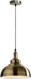 LEDSone Industrial Pendant Light 29cm Curvy Dome Satin Nickel Flush Mount Ceiling Light Adjustable Chandelier Modern Farmhouse Deals for Living Room Bedside Office Stylish Spaces