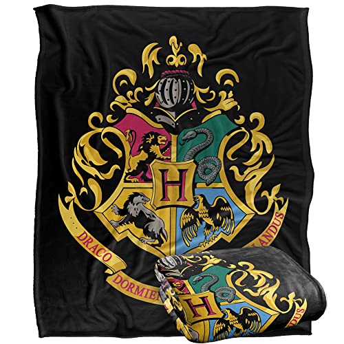 HARRY POTTER Hogwarts Crest Officially Licensed Silky Touch Super Soft Throw Blanket 152 x 127 cm