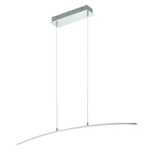 Eglo LED Pendant Lamp Lasana, Single-Flame Pendant Light, Hanging lamp Made of Aluminium, Steel, Plastic, Colour: Chrome, White