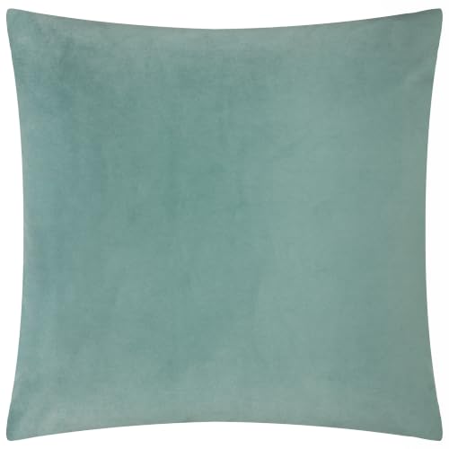 Paoletti Sunningdale Cushion Cover (Steel - 50x50cm) - Sumptuous Plain Soft Velvet Luxury Decorative Case