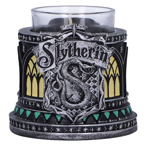 Nemesis Now Harry Potter Slytherin Tea Light Holder 7.5cm, Resin, Silver, Officially Licensed Harry Potter Merchandise, Slytherin House Decor, Cast in the Finest Resin, Expertly Hand-Painted