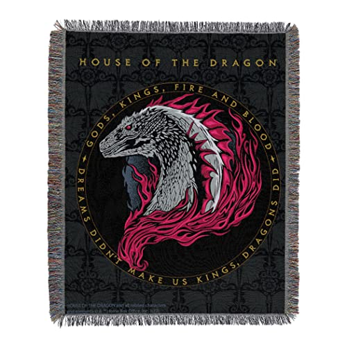 "Northwest House of The Dragon Woven Tapestry Throw Blanket, 48"" x 60"", Pursuit of Legacy"