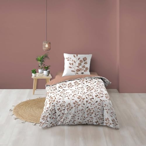Douceur d'Intérieur, Maiwen Mocha 2-Piece Bedding Set (140 x 200 cm) 100% Cotton