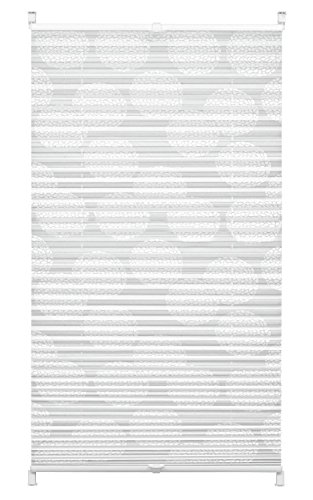 Gardinia Pleated Blood for Clamping, Opaque folding blind, All assembly parts included, EASYFIX Pleated Blind Maja with 2 operating rails, White, 60 x 130 cm (WxH)