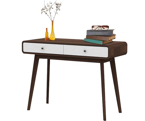 DHP Furniture Cassie Desk, Walnut White, 50x120x79cm (DxWxH)