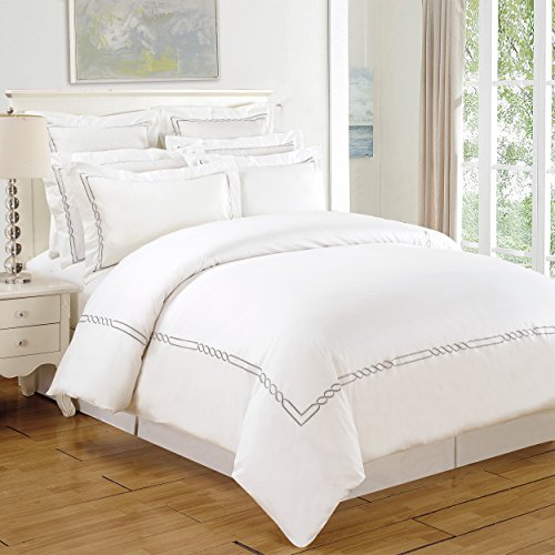 Superior 200 Thread Count 100% Cotton Embroidered Full/Queen Duvet Cover Set Lorenz