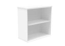 Office Hippo Heavy Duty 2 Tier Bookcase, Book Filing Cabinet, Storage Unit With Adjustable Shelf & Feet, Bookshelf Bookcase Suitable For Home Office & Workplace, Arctic White, 40D x 80W x 81.6Hcm